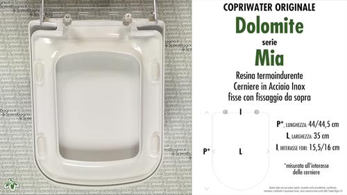 Abattant wc MIA/DOLOMITE modèle. Type ORIGINAL. Duroplast