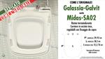 Abattant wc MIDAS/SA02/GALASSIA-GALVIT modèle. Type COMME L’ORIGINAL