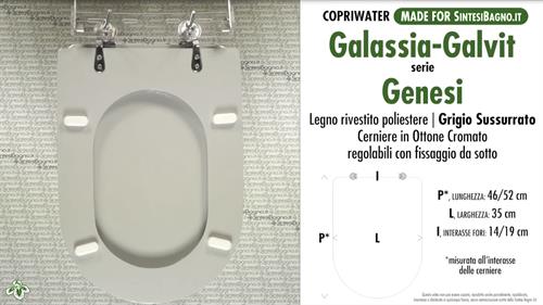 WC-Seat MADE for wc GENESI GALASSIA Model. WHISPERED GRAY. Type DEDICATED