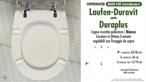 WC-Sitz MADE für wc DURAPLUS LAUFEN-DURAVIT Modell. Typ GEWIDMETER