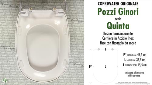 WC-Seat QUINTA (wc 03340-03315) POZZI GINORI model. Type ORIGINAL. Duroplast