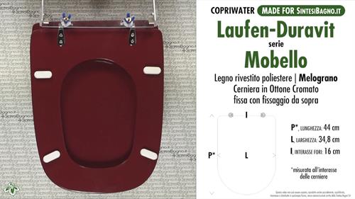 WC-Seat MADE for wc MOBELLO/LAUFEN-DURAVIT Model. POMEGRANATE. Type DEDICATED