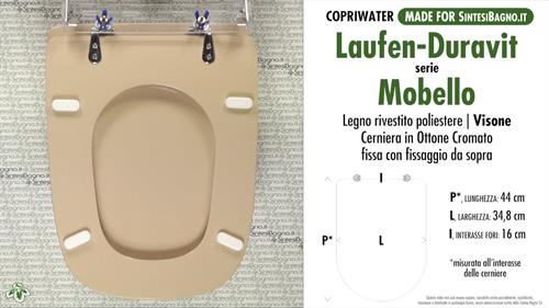 WC-Seat MADE for wc MOBELLO LAUFEN-DURAVIT Model. MINK. Type DEDICATED