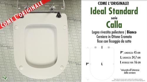 Abattant wc CALLA IDEAL STANDARD modèle. Type “COMME L’ORIGINAL”. Bois recouvert