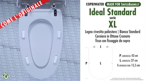 Abattant wc XL IDEAL STANDARD modèle. Type “COMME L'ORIGINAL”. Bois  recouvert ✓  online!