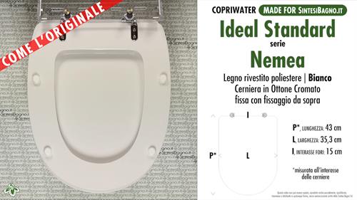 Abattant wc NEMEA IDEAL STANDARD modèle. Type “COMME L’ORIGINAL”. Bois recouvert