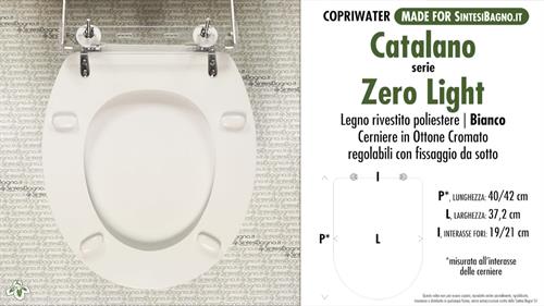 WC-Seat MADE for wc ZERO LIGHT CATALANO Model. Type DEDICATED. Wood Covered