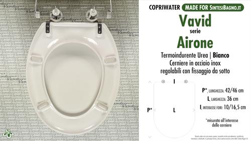 WC-Sitz MADE für wc AIRONE VAVID Modell. Typ GEWIDMETER. Economic