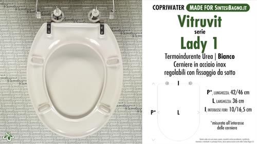 WC-Sitz MADE für wc LADY 1 VITRUVIT Modell. Typ GEWIDMETER. Economic