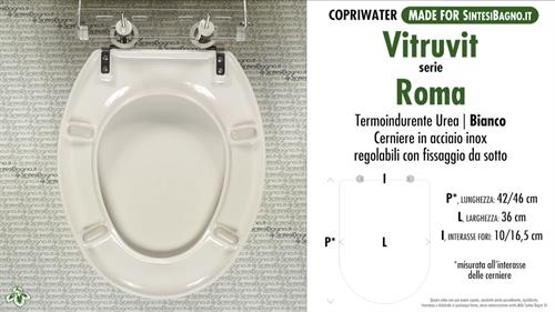 Abattant wc MADE pour ROMA VITRUVIT modèle. Type DÉDIÉ. Économique