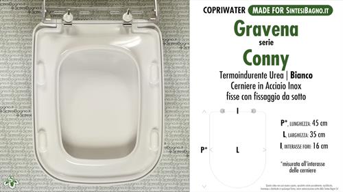 WC-Seat MADE for wc CONNY GRAVENA model. PLUS Quality. Duroplast