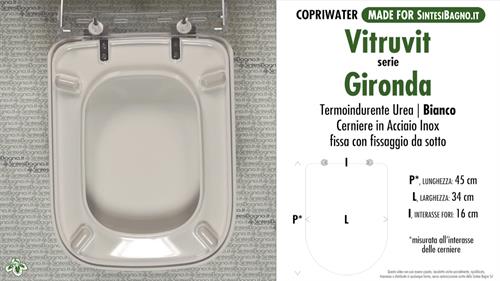 Abattant wc MADE pour GIRONDA VITRUVIT modèle. Type DÉDIÉ. Économique
