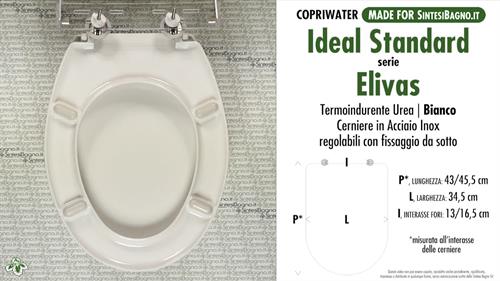 Abattant wc MADE pour ELIVAS IDEAL STANDARD modèle. Type DÉDIÉ. Économique