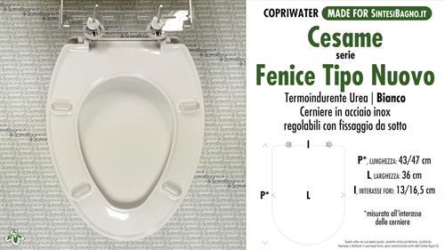 WC-Seat MADE for wc FENICE CESAME model. Type DEDICATED. Duroplast. Cheap