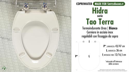Abattant wc MADE pour TAO (TERRA) HIDRA modèle. Type DÉDIÉ. Fixed EXPA