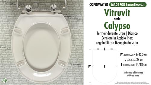 WC-Seat MADE for wc CALYPSO VITRUVIT model. Type DEDICATED. Cheap