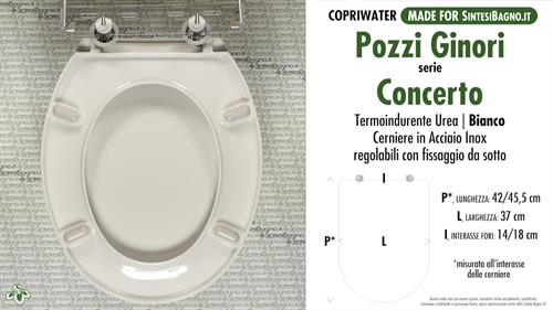 WC-Sitz MADE für wc CONCERTO POZZI GINORI Modell. Typ GEWIDMETER. Economic