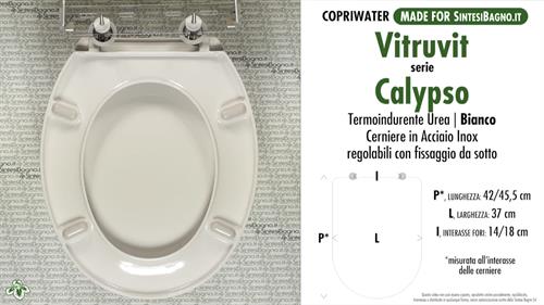 Abattant wc MADE pour CALYPSO VITRUVIT modèle. SOFT CLOSE. Type DÉDIÉ