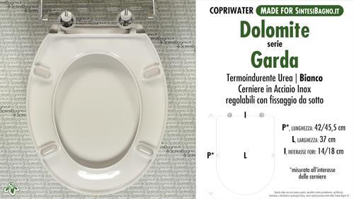 WC-Seat MADE for wc GARDA DOLOMITE model. SOFT CLOSE. Type DEDICATED. Cheap
