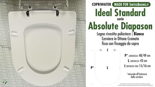 WC-Seat MADE for wc ABSOLUTE DIAPASON/IDEAL STANDARD Model. Type DEDICATED