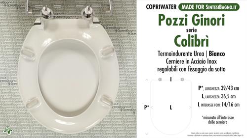 WC-Seat MADE for wc COLIBRI' POZZI GINORI model. Type DEDICATED. Cheap