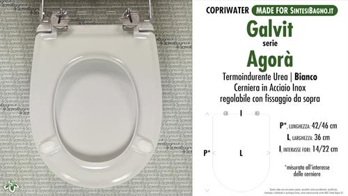 WC-Seat MADE for wc AGORA'/GALVIT model. SOFT CLOSE. PLUS Quality. Duroplast