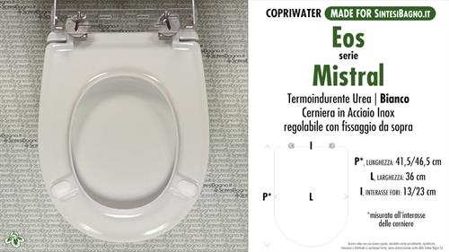 WC-Sitz MADE für wc MISTRAL/EOS Modell. SOFT CLOSE. PLUS Quality. Duroplast