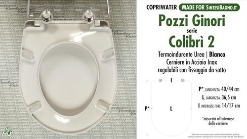 WC-Sitz MADE für wc COLIBRI' 2 POZZI GINORI Modell. Typ GEWIDMETER. Economic