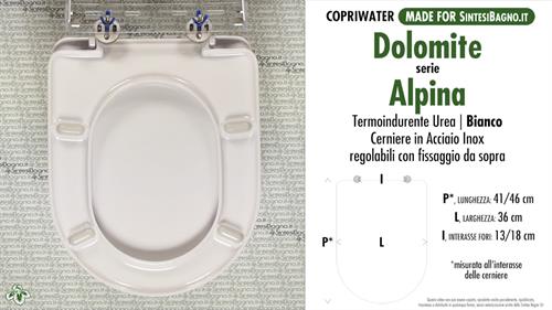 WC-Seat MADE for wc ALPINA DOLOMITE model. Type DEDICATED. Cheap