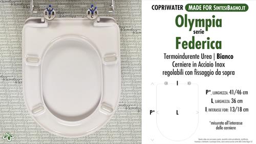 Abattant wc MADE pour FEDERICA OLYMPIA modèle. Type DÉDIÉ. Économique