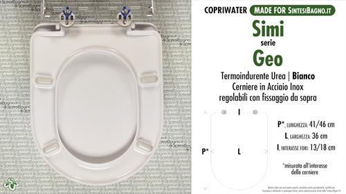 Abattant wc MADE pour GEO SIMI-TENAX modèle. Type DÉDIÉ. Économique