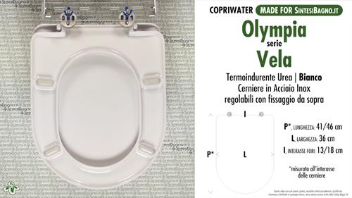 WC-Seat MADE for wc VELA/VELA Sospeso Nuovo OLYMPIA model. Type DEDICATED. Cheap