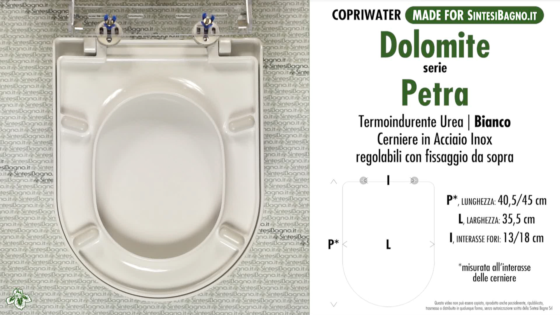 COPRIWATER per wc PETRA. DOLOMITE. Ricambio DEDICATO. Economico ✓   online!