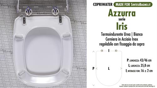 Abattant wc MADE pour IRIS AZZURRA modèle. Type DÉDIÉ. Économique