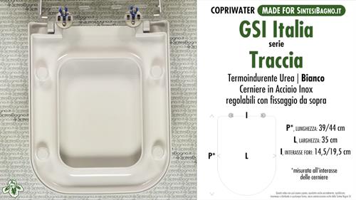 Abattant wc MADE pour TRACCIA GSI modèle. Type COMPATIBLE. Économique