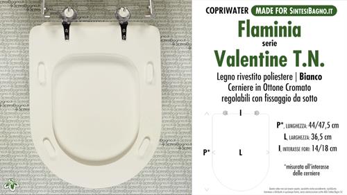 WC-Sitz MADE für wc VALENTINE tipo NUOVO FLAMINIA Modell. Typ GEWIDMETER