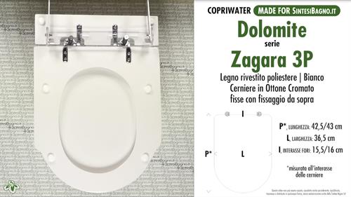 WC-Sitz MADE für wc ZAGARA 3 PEZZI DOLOMITE Modell. Typ GEWIDMETER