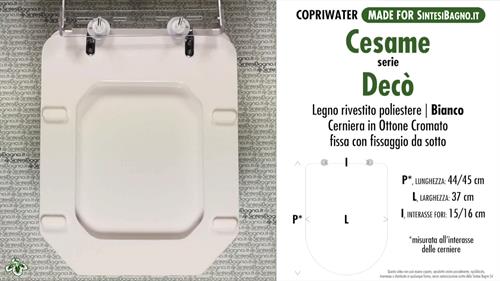WC-Seat MADE for wc DECO' CESAME Model. Type DEDICATED. Wood Covered