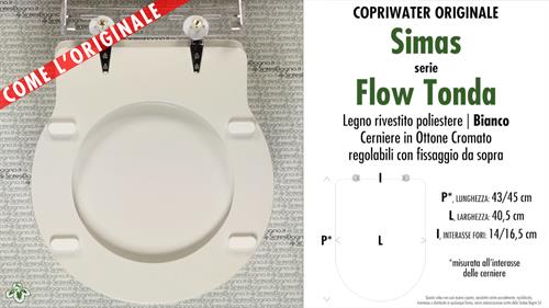 Abattant wc MADE pour FLOW SIMAS modèle. Type ORIGINAIRE. Bois recouvert