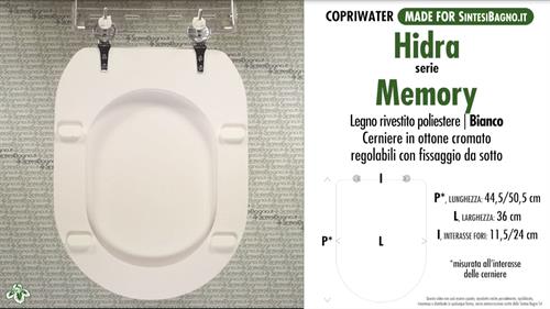 WC-Seat MADE for wc MEMORY HIDRA Model. Type DEDICATED. Wood Covered