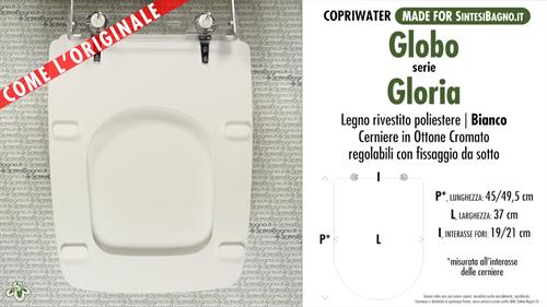 WC-Seat MADE for wc GLORIA GLOBO Model. Type DEDICATED. Wood Covered