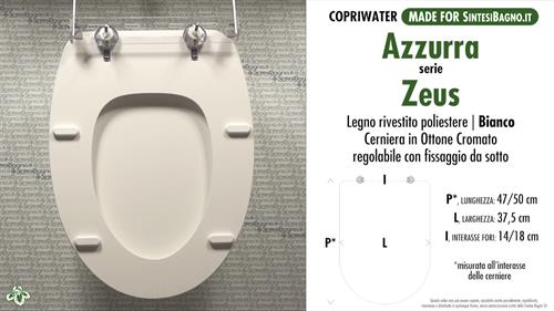WC-Seat MADE for wc ZEUS AZZURRA Model. Type DEDICATED. Wood Covered