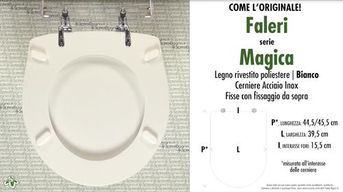 Abattant wc MAGICA FALERI modèle. Type “COMME L’ORIGINAL”. Bois recouvert