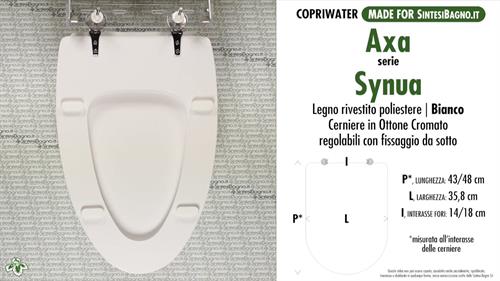 WC-Sitz MADE für wc SYNUA AXA Modell. Typ GEWIDMETER. Polyester mit holzkern