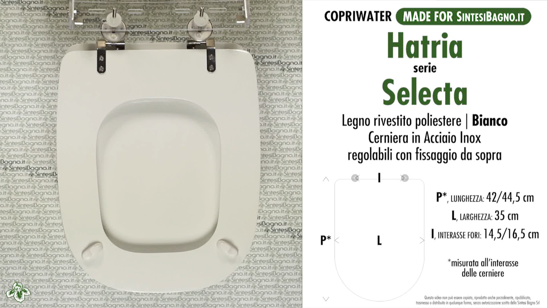 Toilet seat covers Bahia hatria Spea Coated Wood in White Polyester Resin 