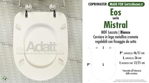 Abattant wc MADE pour MISTRAL EOS modèle. Type ADAPTABLE. Prix économique