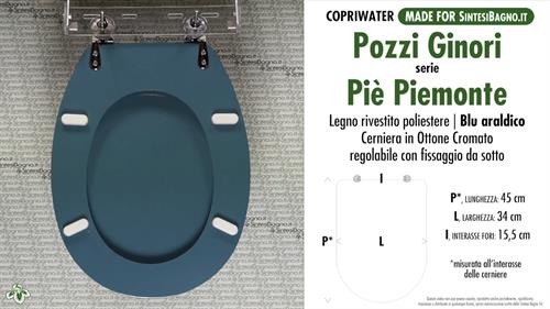 WC-Seat MADE for wc PIE' PIEMONTE PIEMONTESINA/POZZI GINORI Model. HERALDIC BLUE