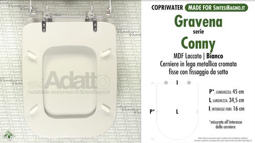 WC-Seat MADE for wc CONNY GRAVENA Model. Type ADAPTABLE. Cheap price