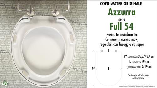 WC-Sitz FULL 54 AZZURRA Modell. Typ ORIGINAL. Duroplast