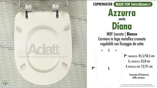 WC-Sitz MADE für wc DIANA AZZURRA Modell. Typ ADAPTABLE. Wirtschaftlicher Preis